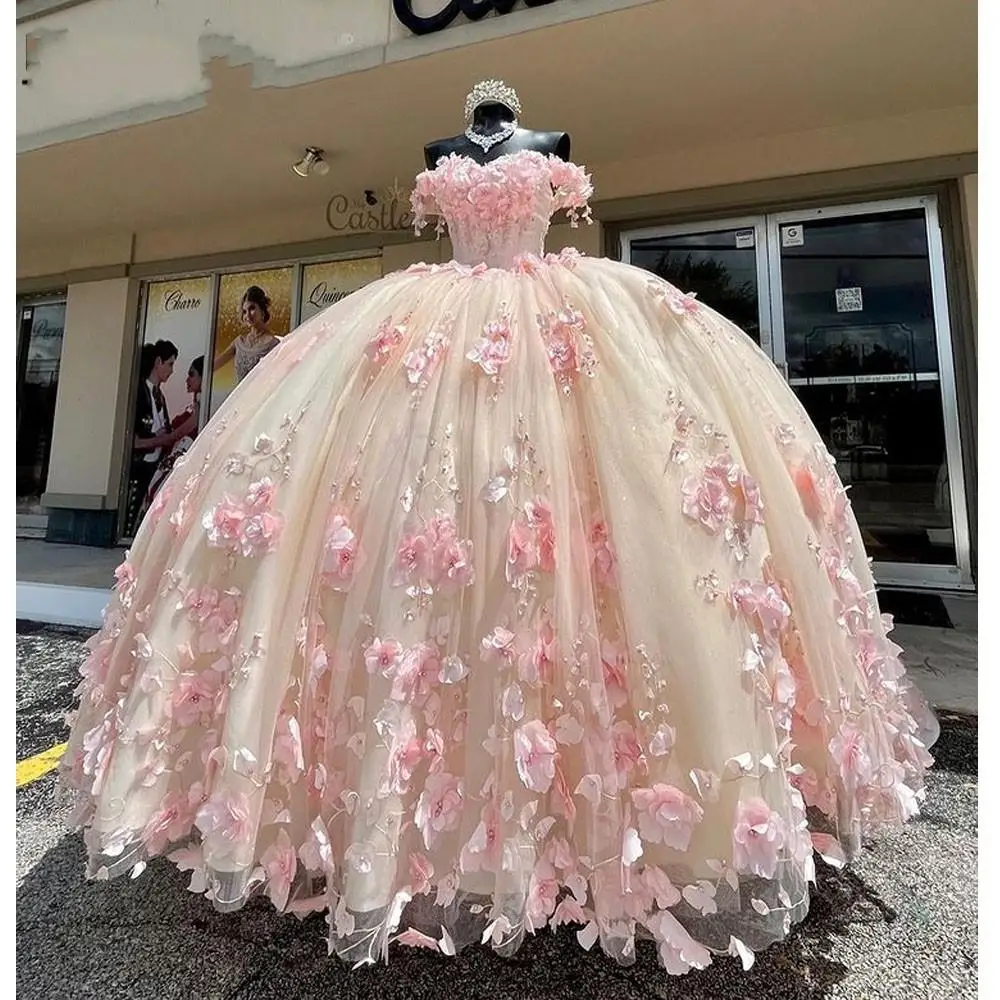 Lien spécial pour les élégantes robes de bal roses de Quinceanera, robe cape et robe courte, robes de 15 ans
