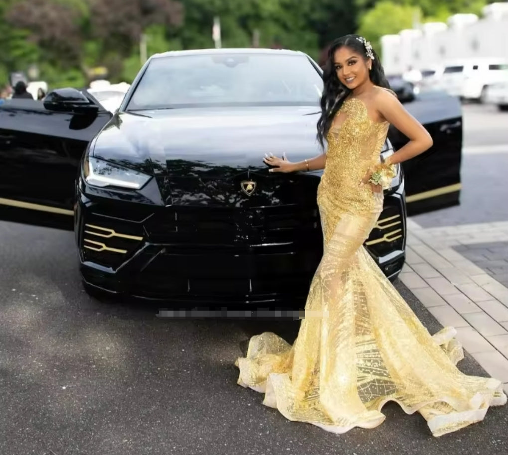 Vestido de baile sereia transparente e sexy, luxuoso, com apliques de cristais e contas, preto, para meninas, vestidos de festa de aniversário, robes de soirée