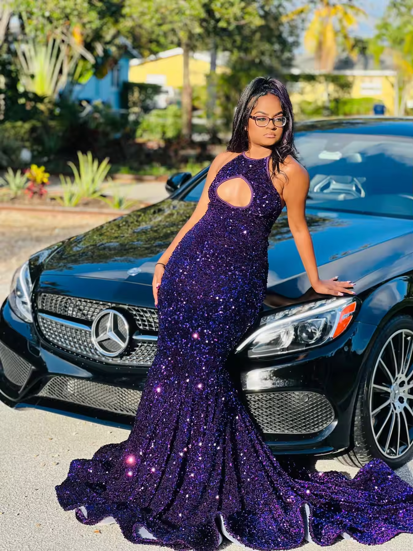 Backless South African Prom Dresses Mermaid Halter Sequins Sexy Black Girls Robe De Soiree Evening Dresses Gown Customized