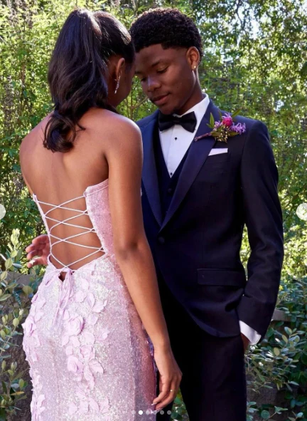 Classy Mermaid Sweetheart Lilac Sequin Slit Long Evening Dress Prom Dresses