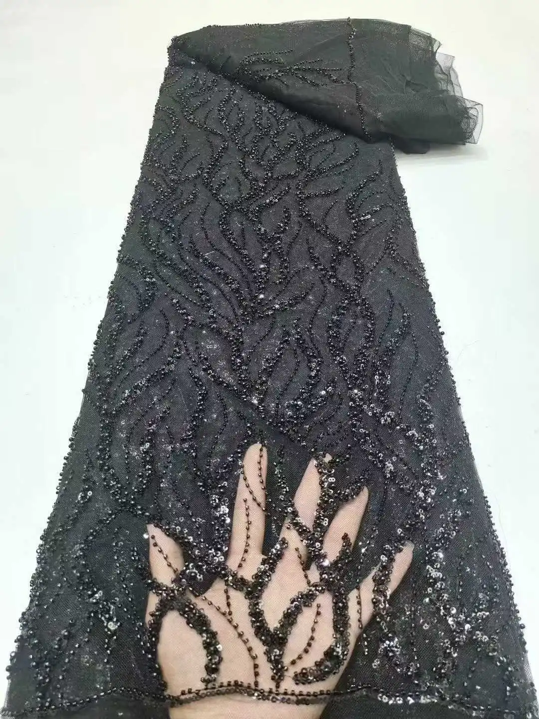 Custom Black Shiny Sequin Beaded Strapless Backless Corset Prom Dress Mermaid Formal event dress
