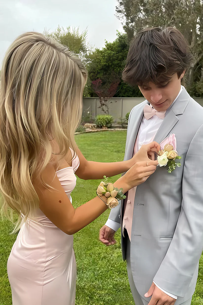 Cute Mermaid Spaghetti Straps Pink Long Prom Dress with Split Front