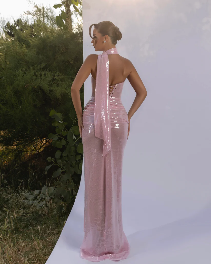 Fashion Pink Sleeveless Mermaid Floor-Length Prom Dress