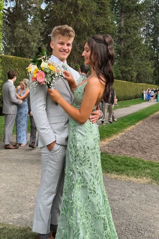 Sage Green V Neck Fitted Long Dress