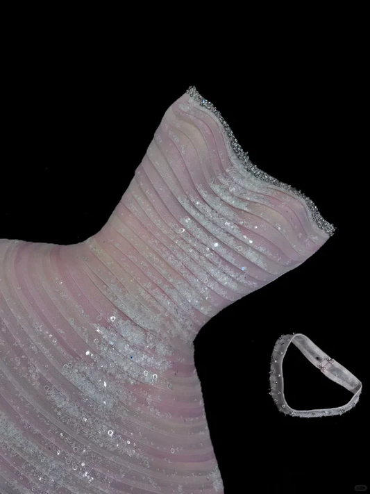 Sweety A Line Strapless Pink Layered Sequin Short Homecoming Dresses Birthday Dresses