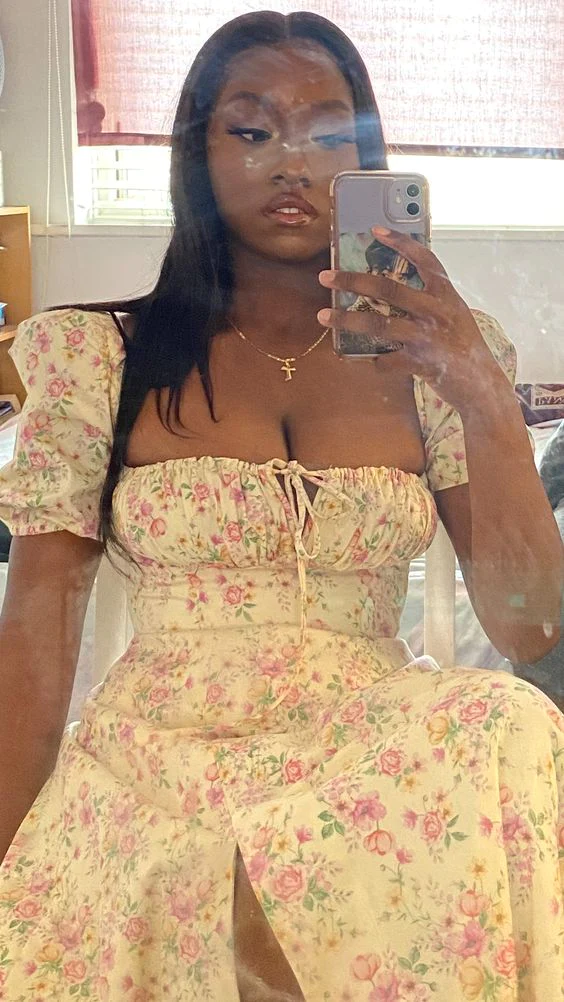 Robe de bal longue élégante pour femme, manches bouffantes, motif floral, tenue d'été pour la plage et les fêtes