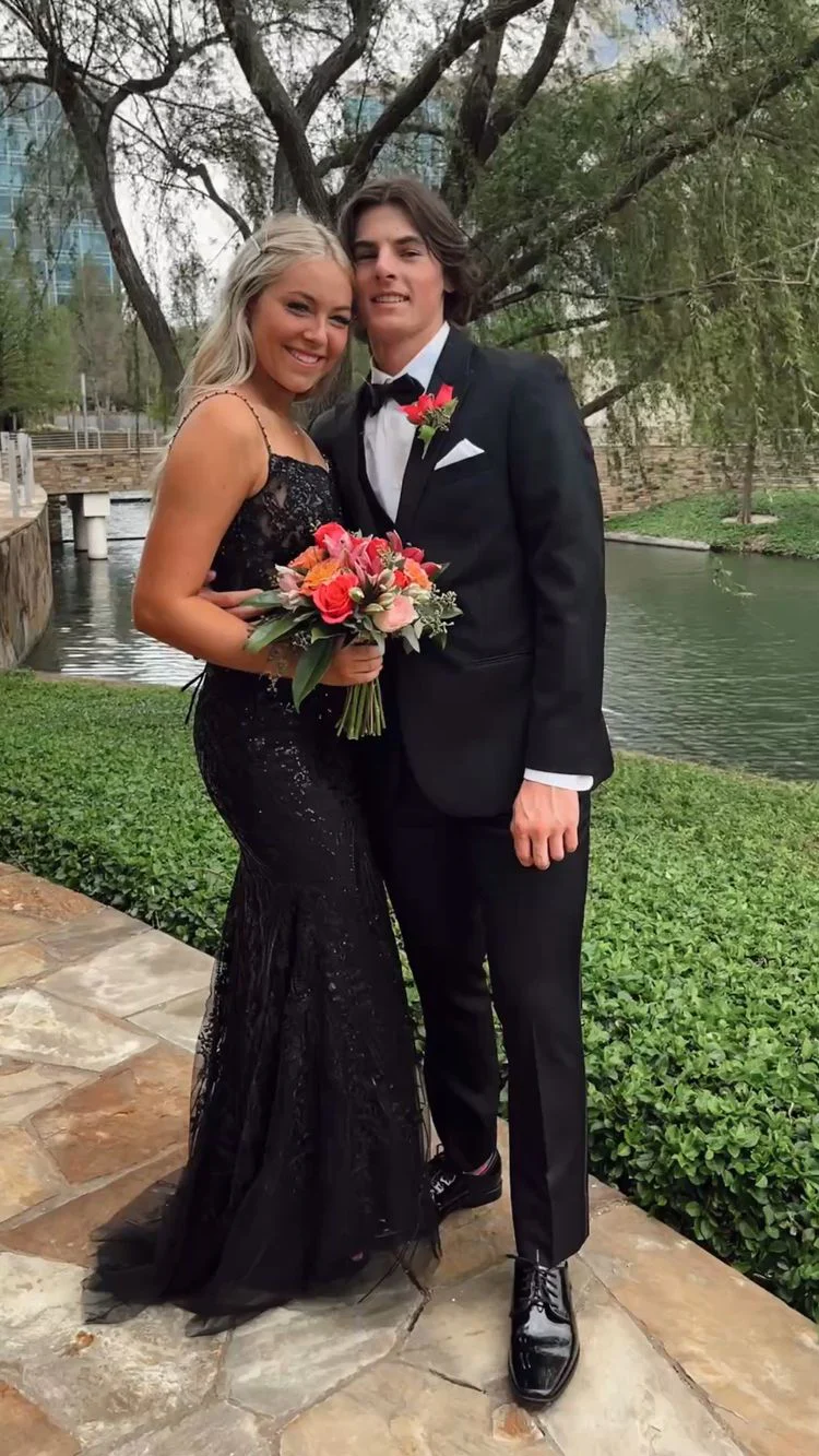 Robe de bal longue noire élégante, robe de soirée en tulle noir