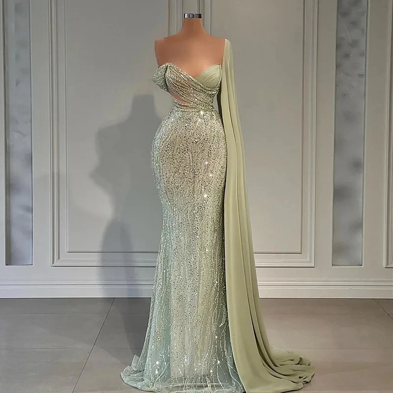 Vestidos de noche de lujo con cinta brillante, escote en forma de trompeta, sexys, sin mangas, espalda descubierta, vestidos de fiesta formales para mujer