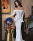 Women's Lace Bodycon Maxi Dress Black Long Elegant Wedding Guest Party Dresses Flare Sleeve Evening Dress