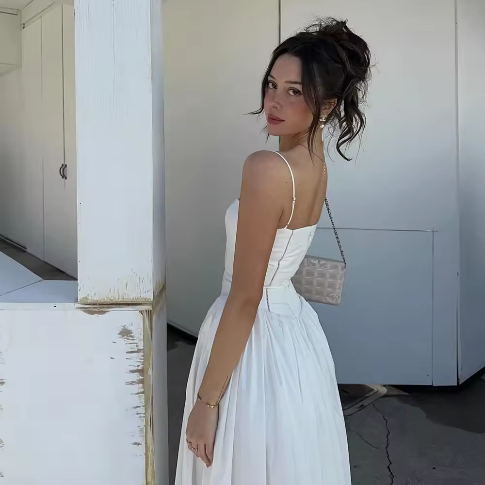 Summer Elegant Dresses for Women New Arrivals Hollow Out Flare Birthday Party Dresses Midi Print Female Clothing