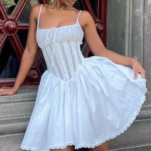Women's Dresses for Parties Mini Sleeveless White Birthday Dress Fashion A Line Sexy Dresses Woman