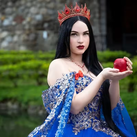 Vestido de baile azul royal com ombros de fora, vestidos de quinceanera 2025, princesa para 16 anos, apliques de renda com capa, vestidos de festa, vestido de 15