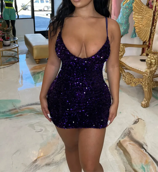 Vestidos de fiesta sexys con cuello halter para mujer, con lentejuelas y espalda descubierta. 