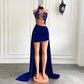 Vestidos de fiesta de cumpleaños para mujer, sexys, transparentes, con cuentas brillantes, cortos, delanteros y largos, de terciopelo negro, para niña, vestidos de graduación cortos. 