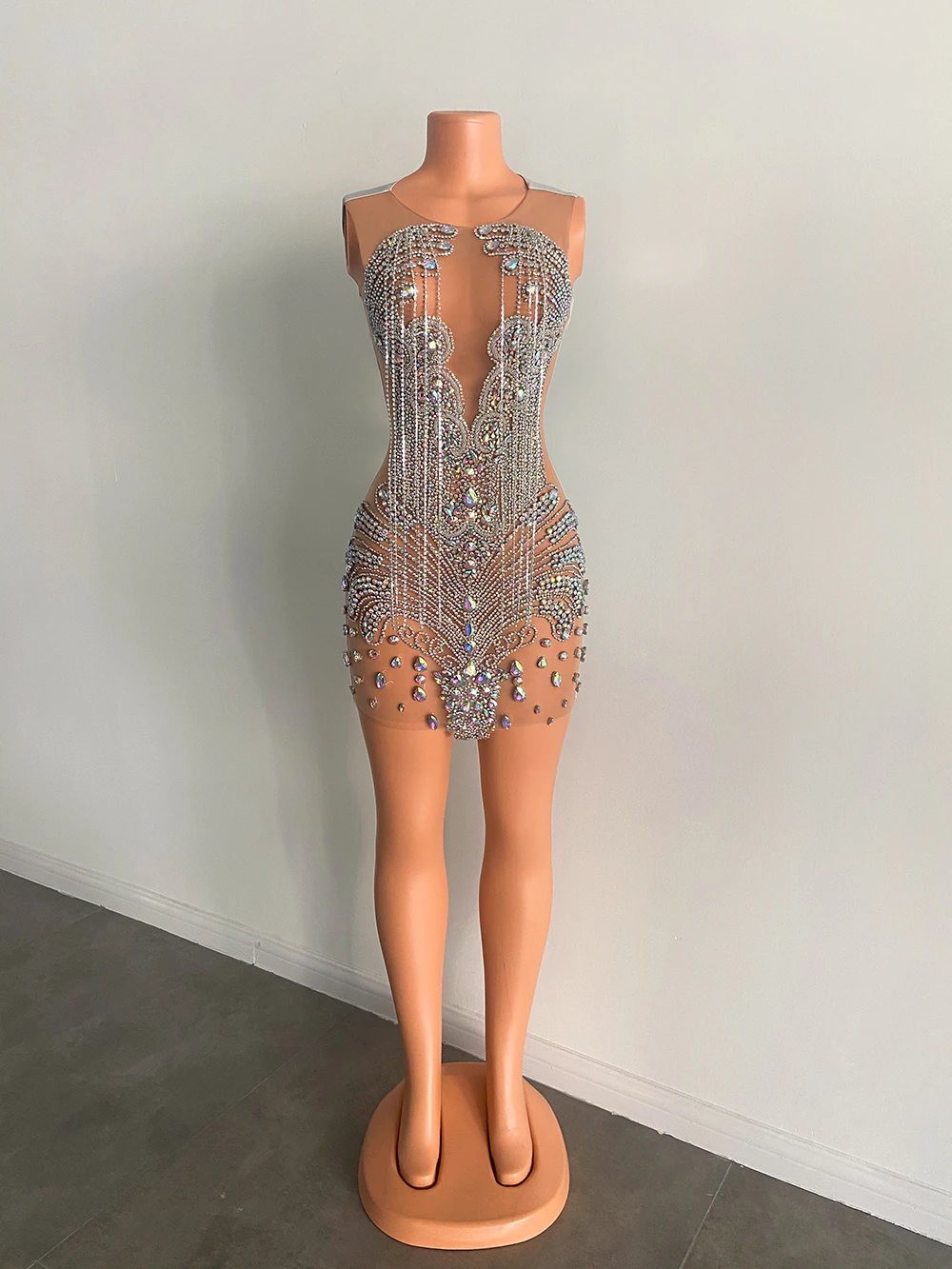 Luxury Short Prom Dresses Luxury Beaded Crystals Silver African Women Cocktail Gowns For Party