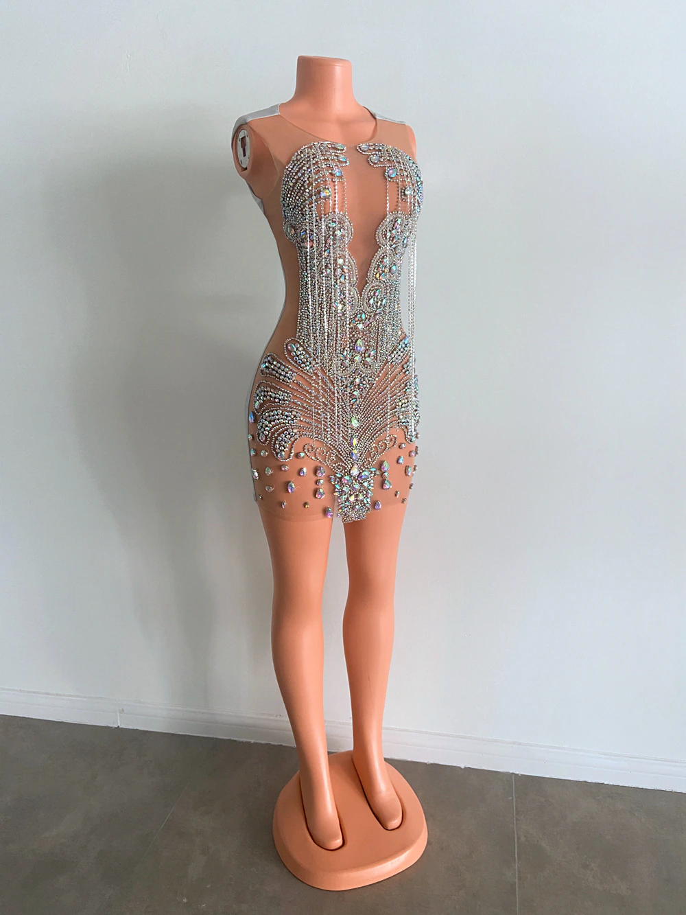 Vestidos de fiesta cortos de lujo con cuentas de cristal plateadas para mujer africana, vestidos de cóctel para fiesta 