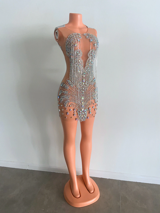 Vestidos de fiesta cortos de lujo con cuentas de cristal plateadas para mujer africana, vestidos de cóctel para fiesta 