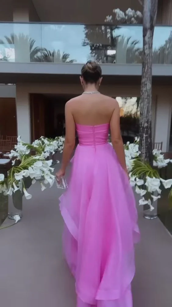 simple pink prom dress modest evening dresses