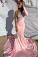 Vestido de fiesta de sirena rosa de una sola manga con apliques y corte ceñido a la cintura 