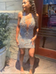 Robe de soirée courte noire en maille transparente pour fille, robe de cocktail scintillante de luxe en cristal perlé, robe de fête d'anniversaire personnalisée à Dubaï 