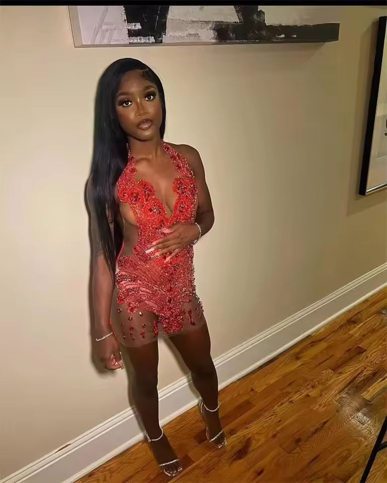 Robe de bal courte sexy et scintillante en diamants noirs, avec cristaux scintillants et strass, robe de cocktail pour fête d'anniversaire, robe de bal personnalisée