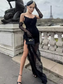New Women Summer Dresses Sexy Strapless Lace Black Elegant Dress With Gloves Sleeve Prom Evening Party Wedding Celebrity Gowns