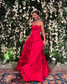 A Line Silk Satin Prom Dresses Strapless Pleated Customized Evening Gown Formal Party Dress Floor Length Women Wear