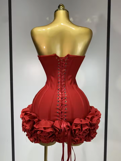 Sexy Red Short Prom Dress For Black Girl Mini Cocktail Dress Luxury Birthday Party Dress