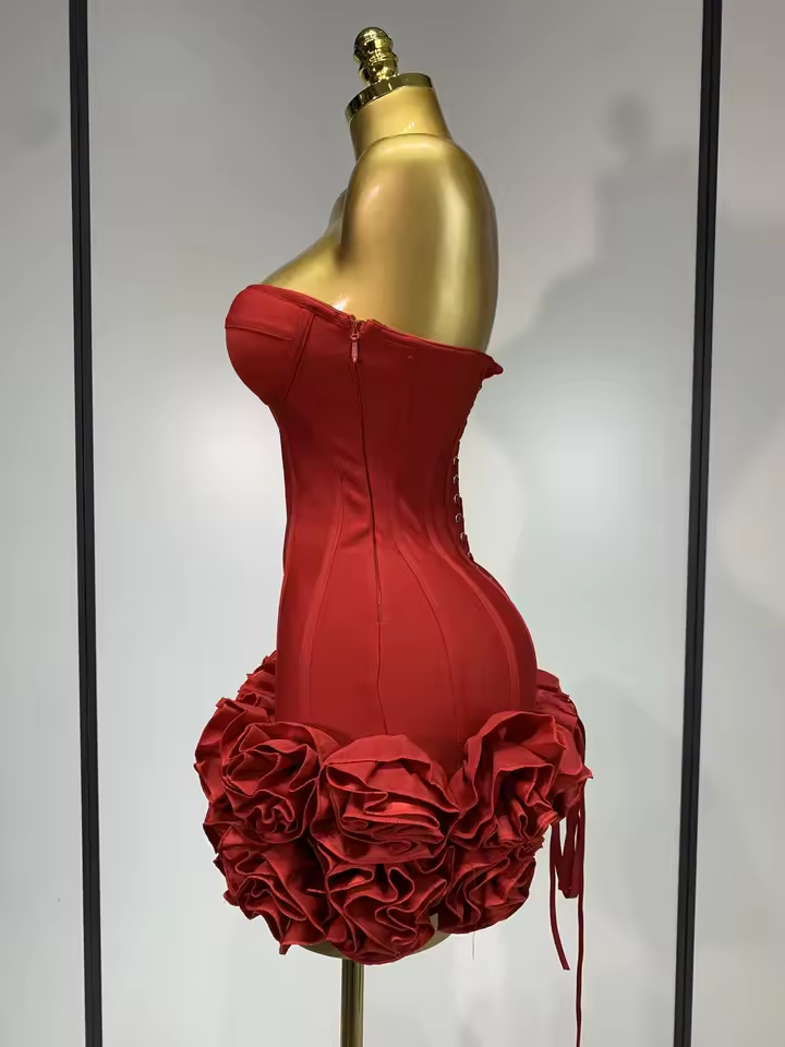 Sexy Red Short Prom Dress For Black Girl Mini Cocktail Dress Luxury Birthday Party Dress