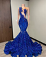 Vestido de fiesta de encaje con lentejuelas rojas brillantes para niñas negras, vestido de sirena con cuentas de cristal, vestido formal para ocasiones de graduación, vestido de gala para fiesta de noche