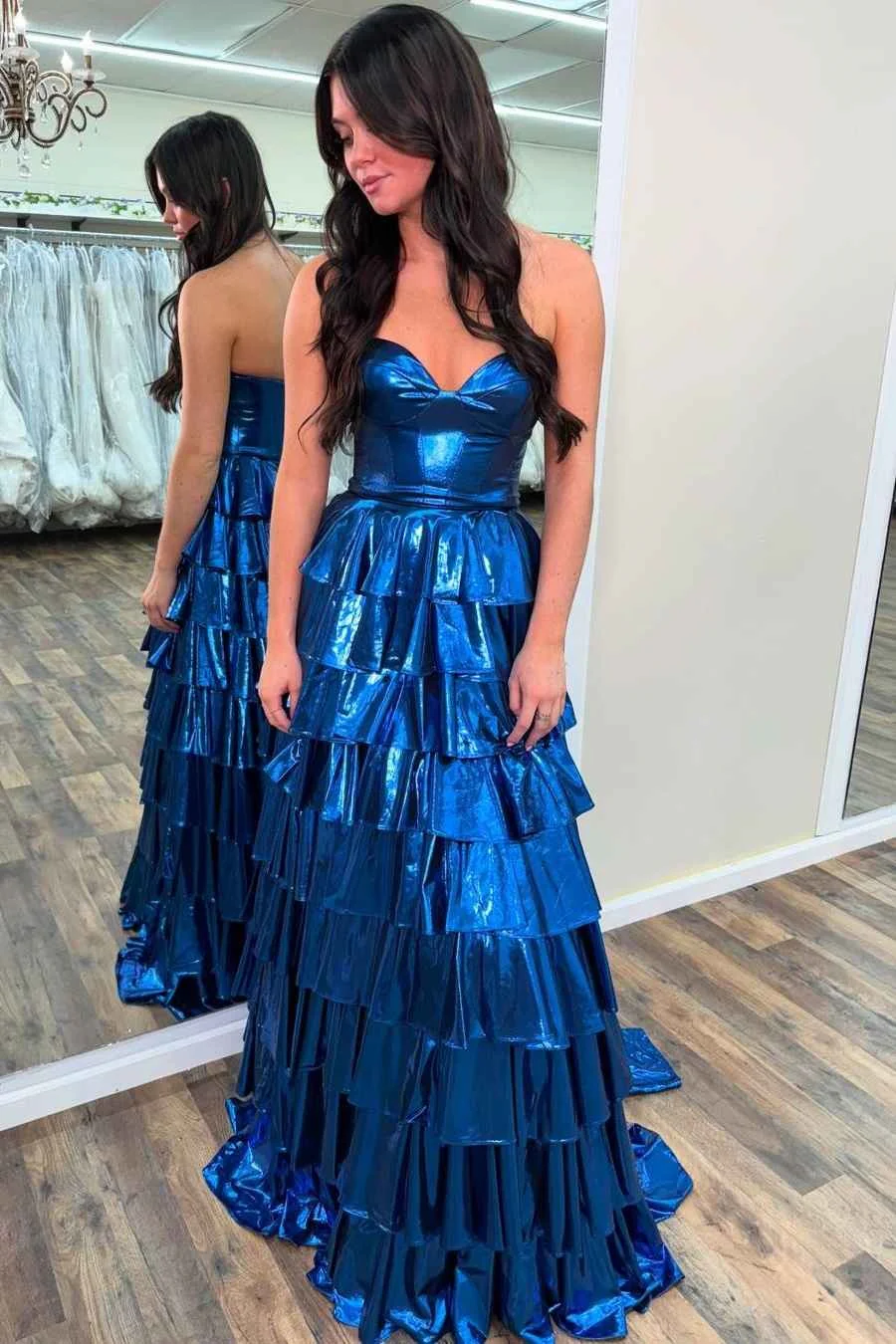 Chic Sweetheart Sleeveless Empire Tiered Party Prom Dress