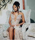 Sparkly V Neck Long Prom Dress For Black Girls Sequined Birthday Party Dresses Beaded Crystal High Slit Evening Gowns Customized
