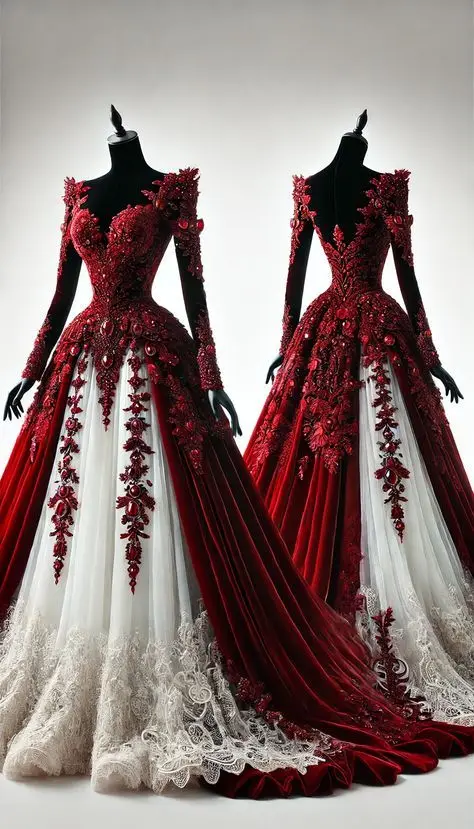 2025 Burgundy Wedding Dress A Line O Neck Long Sleeves Luxury Lace Bridal Gowns Appliques Robes De Mariees Luxe Dubai Customized