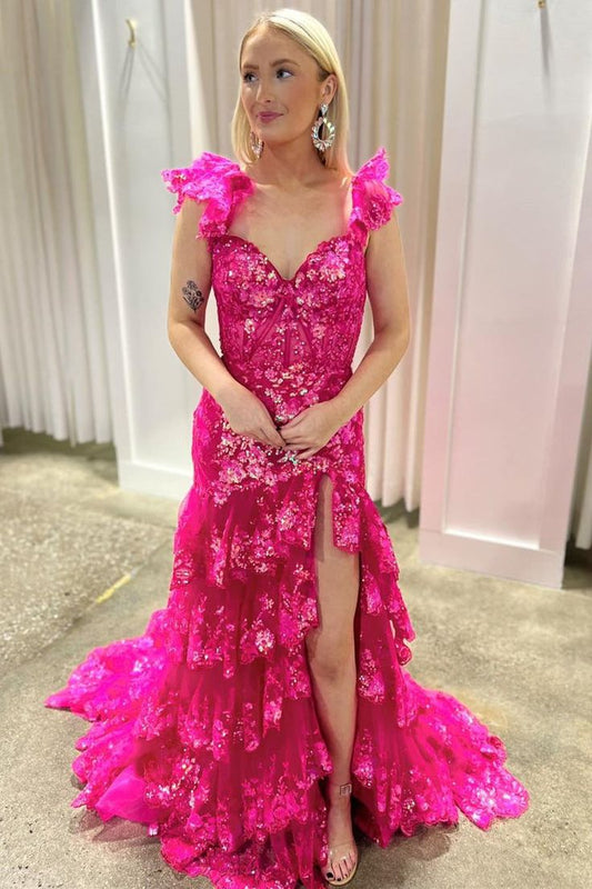 Sheath Off the Shoulder Long Lace Prom Dress (Lace-up Back)
