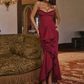 New Arrivals Spaghetti Strap Bodycon Dress Fashion Ruched Long Dress Women