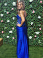 Mermaid Pink Off Shoulder Sheer Corset Rhinestone Long Prom Dress with Slit