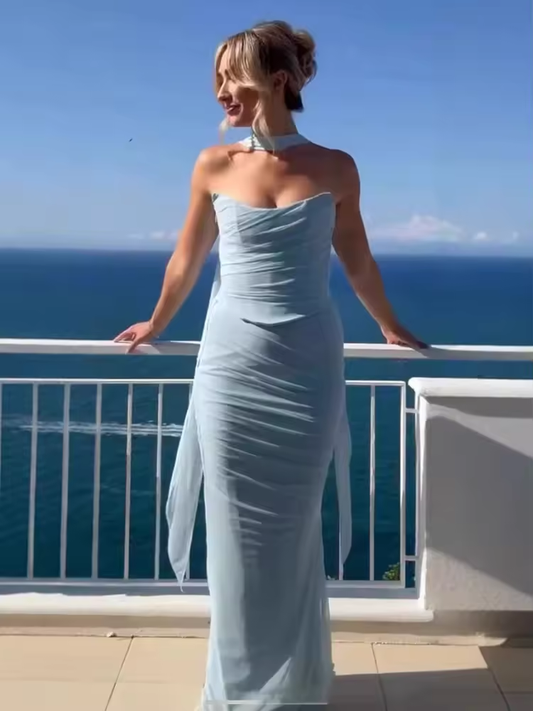 Elegant Corset Dress Sets With Scarf Female Fishbone Strap Top Slim High Waist Skirt 2025 Summer New Lady Prom Skirt Sets