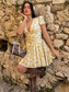 Sexy Deep V Neck Women's Dresses Summer Fashion A-line Dress Female High Waist Pleated Printed Beach Party Dresses