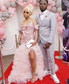 Amazing Shiny Pink High Asymmetrical Maxi GownsFloral Beaded Nigerian Aso Ebi Evening Dress African Formal Occasion Dresses
