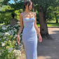 Women Elegant Sleeveless Floral Printed Bodycon Backless Long Dress Summer Clothes Wholesale Items For Business