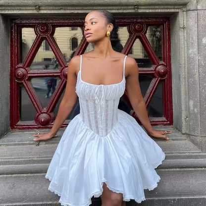 Women's Dresses for Parties Mini Sleeveless White Birthday Dress Fashion A Line Sexy Dresses Woman