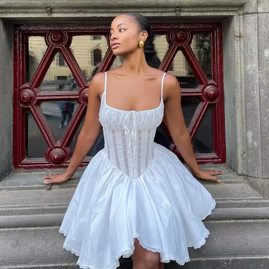 Women's Dresses for Parties Mini Sleeveless White Birthday Dress Fashion A Line Sexy Dresses Woman