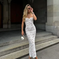 Summer Elegant Maxi Dress New in Wedding Guest Dress Women White Lace Up Long Dresses Sexy