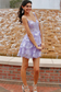 A-Line Sweetheart Lavender Sequin Lace Ruffle Short Homecoming Dresses