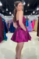 A-Line Sweetheart Purple Short Homecoming Dress with Pockets