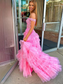 Champagne Off the Shoulder Tulle Prom Dress With Appliques