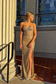 Charming Mermaid Sweetheart Gold Sequins Slit Prom Dress with Beading