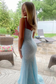 Charming Mermaid Sweetheart Light Blue Sequins Prom Dress