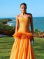Charming Sleeveless Strapless Long Prom Dress with Pleated