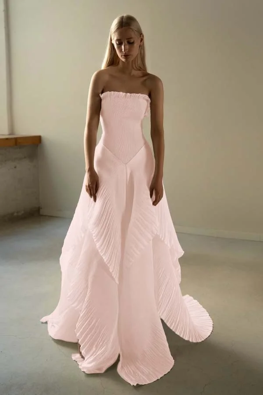 Chic Sleeveless Strapless Square A-Line Prom Dress